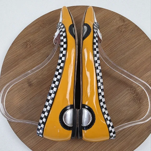 Kate Spade Yellow and White Taxi Flats - Picture 11 of 14